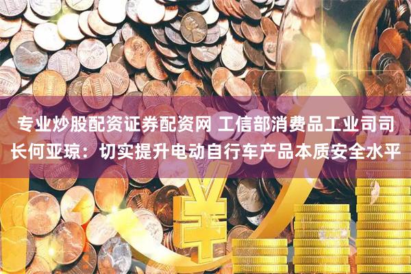 专业炒股配资证券配资网 工信部消费品工业司司长何亚琼：切实提升电动自行车产品本质安全水平